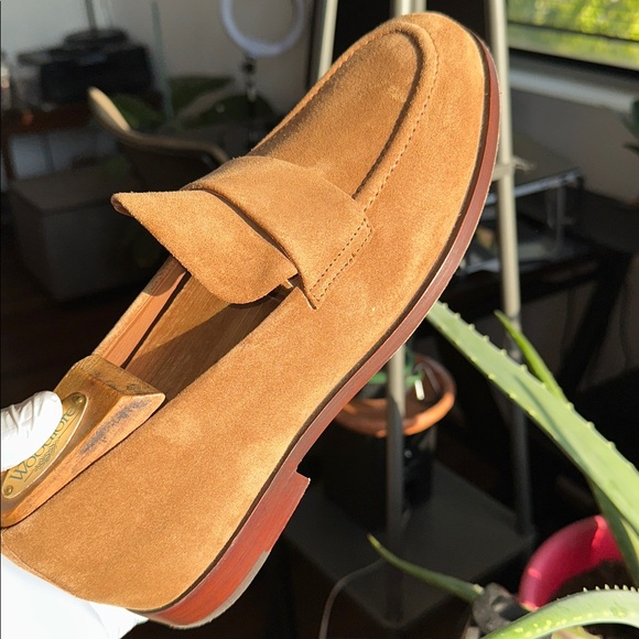 Vince Camuto Premium Dress Men's Tan Suede Loafers. These loafers are perfect. - Picture 10 of 12